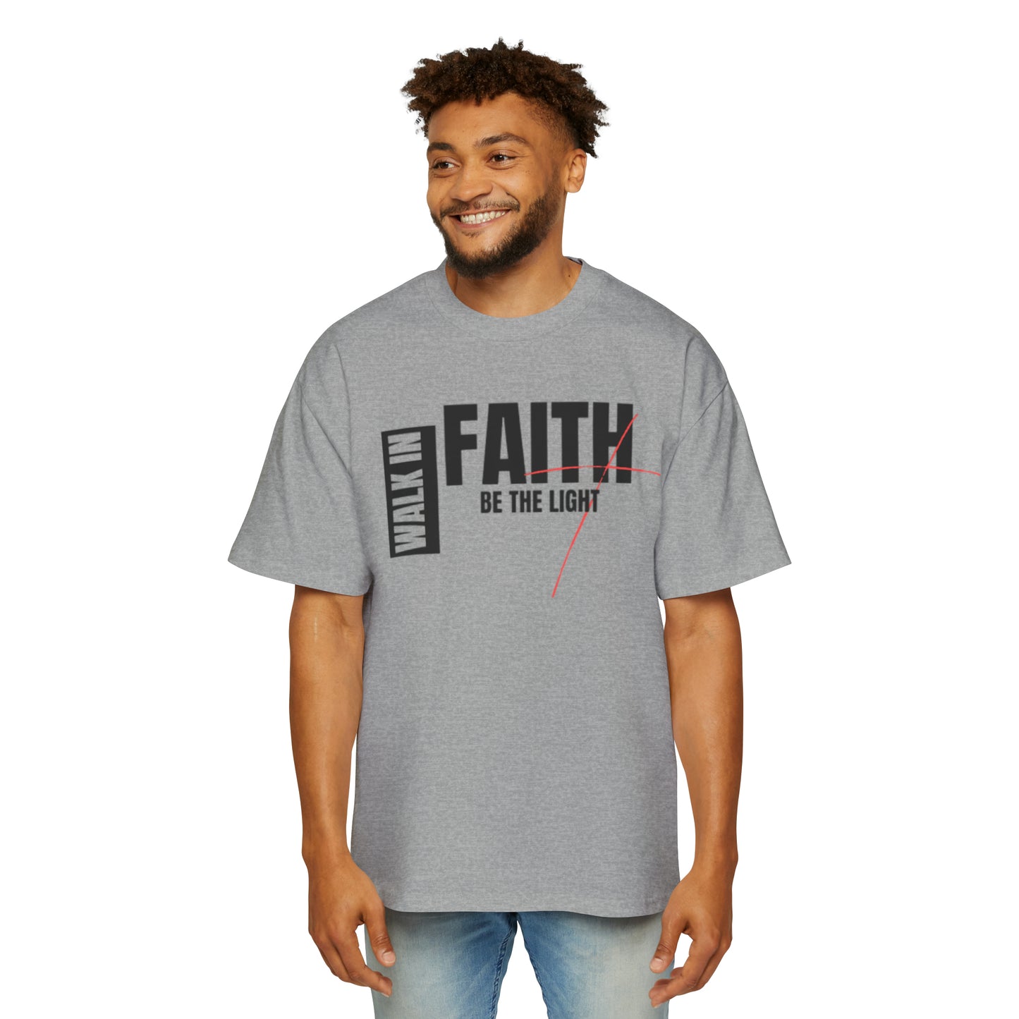 Walk in Faith Men's Heavy Oversized Tee