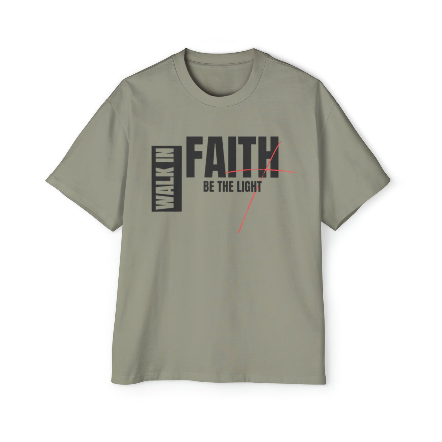 Walk in Faith Men's Heavy Oversized Tee