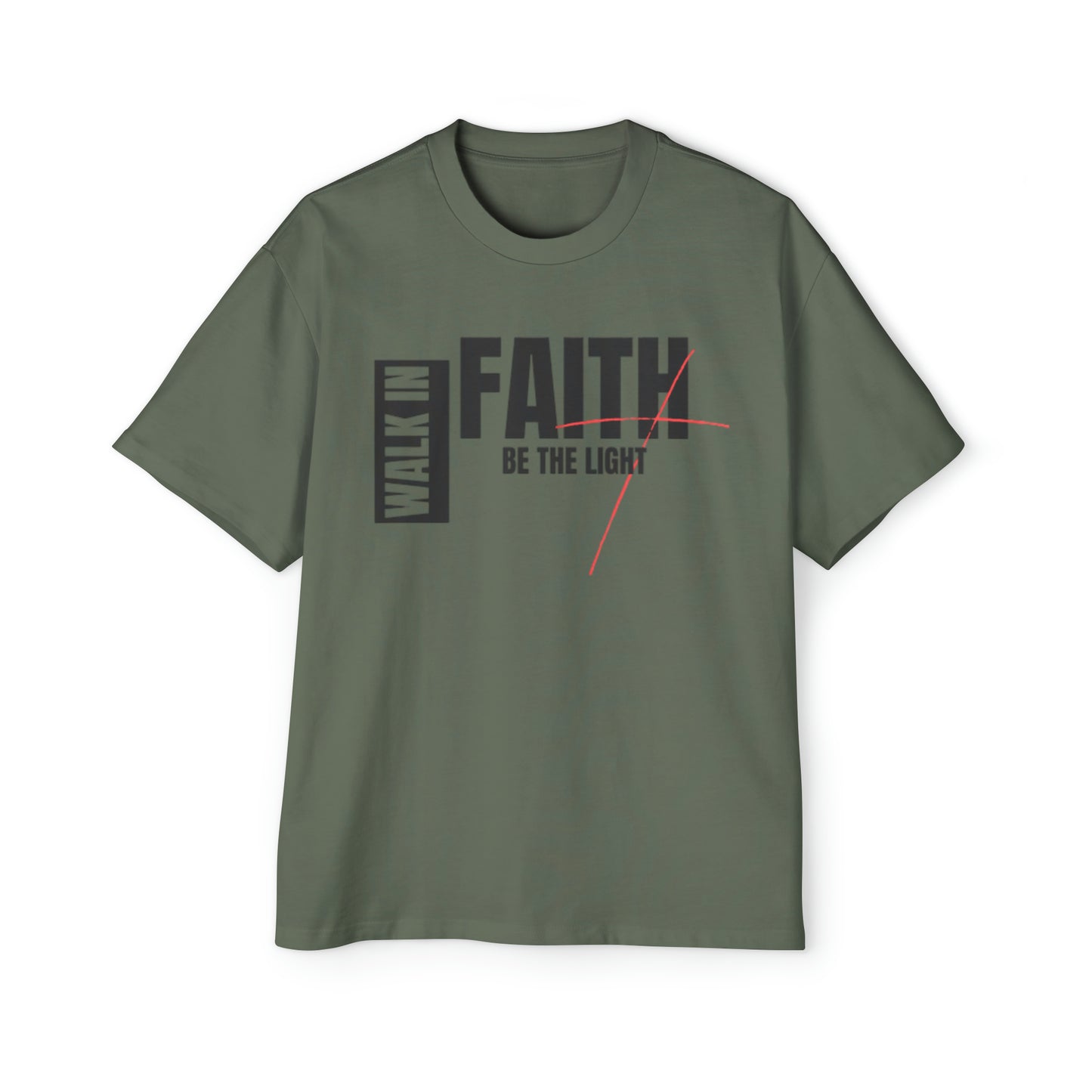 Walk in Faith Men's Heavy Oversized Tee