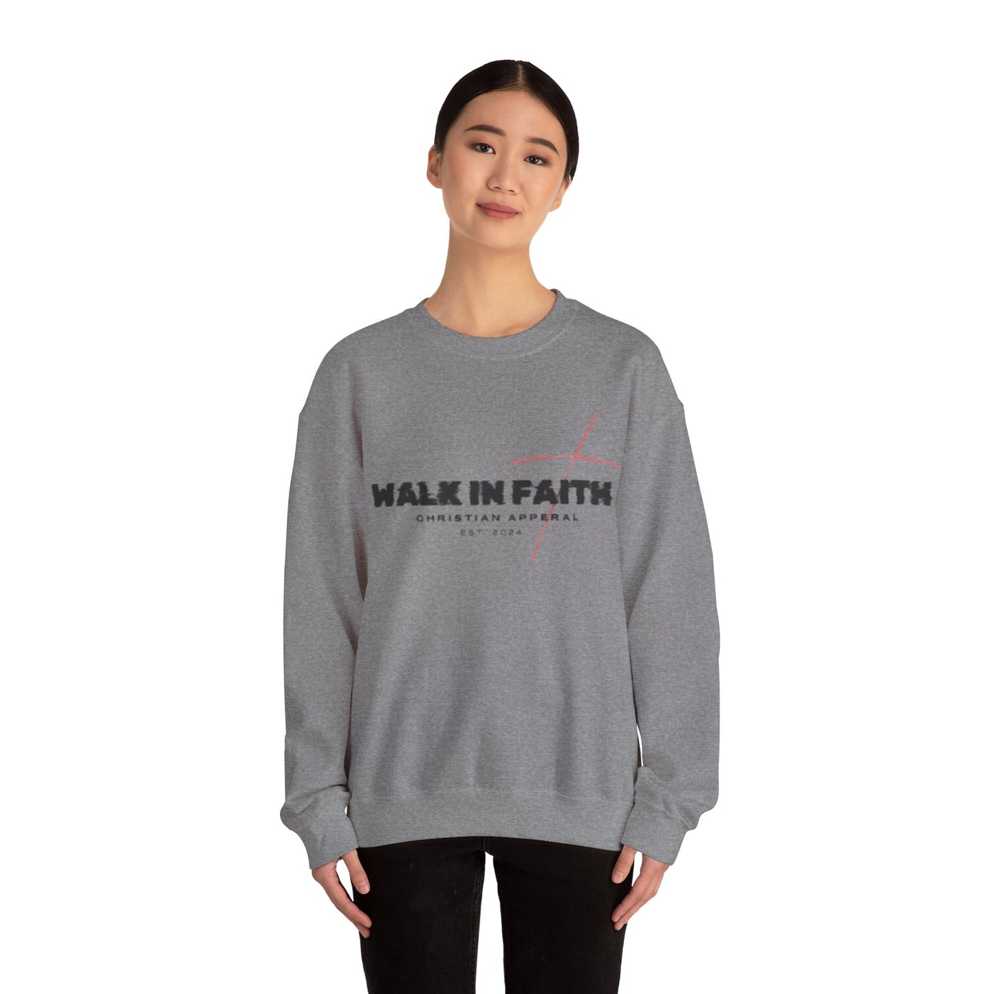 Walk in Faith Unisex Heavy Blend™ Crewneck Sweatshirt