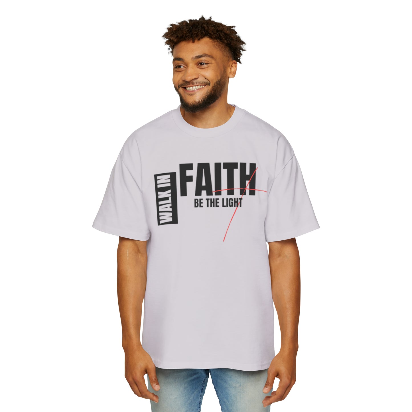 Walk in Faith Men's Heavy Oversized Tee