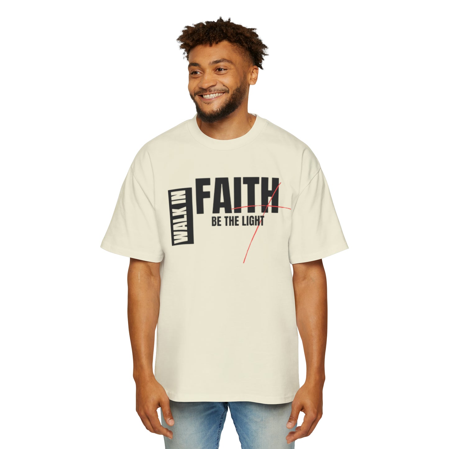Walk in Faith Men's Heavy Oversized Tee